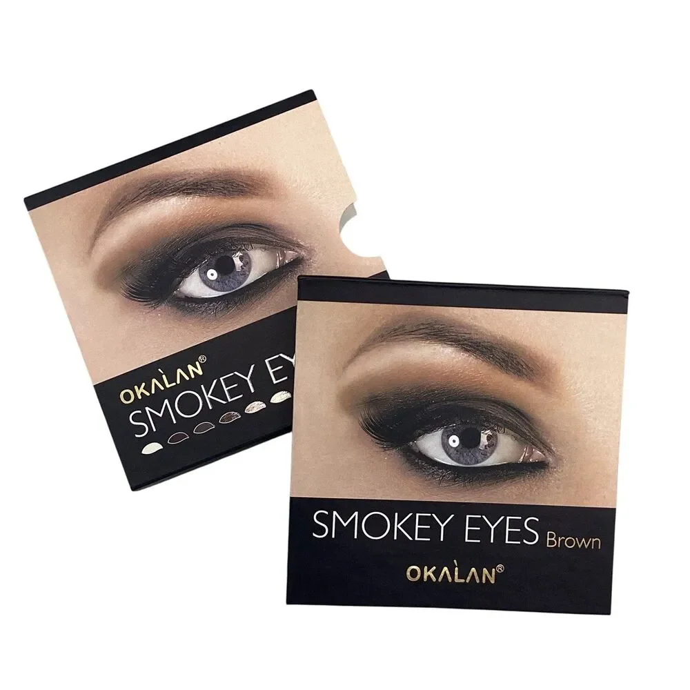 Okalan Smokey Eyes Brown 6 Shade Eyeshadow Palette Mirror Applicator
